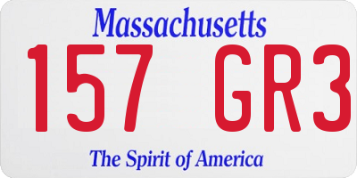 MA license plate 157GR3