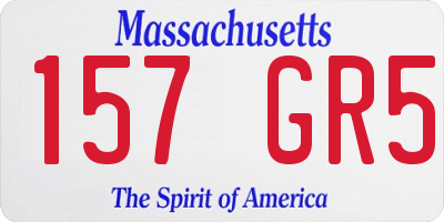MA license plate 157GR5