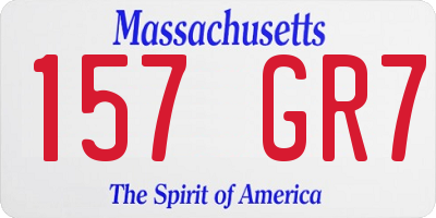 MA license plate 157GR7