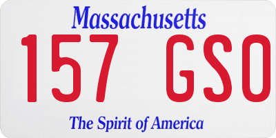MA license plate 157GS0