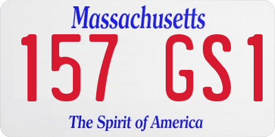 MA license plate 157GS1