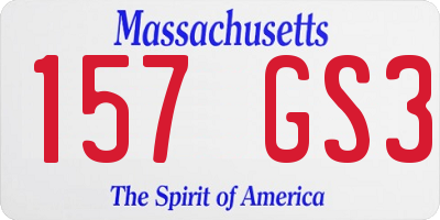 MA license plate 157GS3