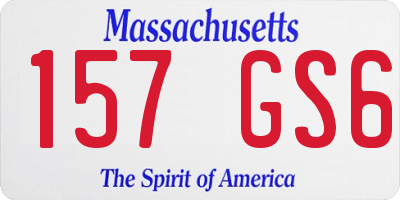 MA license plate 157GS6