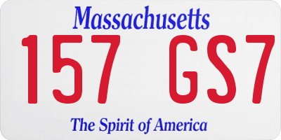 MA license plate 157GS7