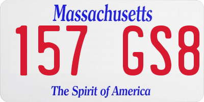 MA license plate 157GS8