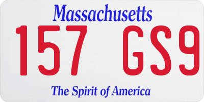 MA license plate 157GS9