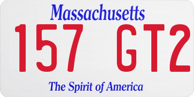MA license plate 157GT2