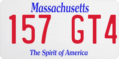MA license plate 157GT4