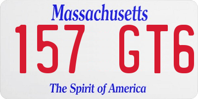 MA license plate 157GT6