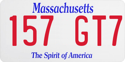 MA license plate 157GT7