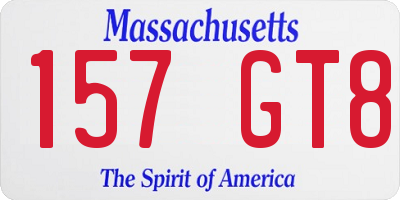 MA license plate 157GT8