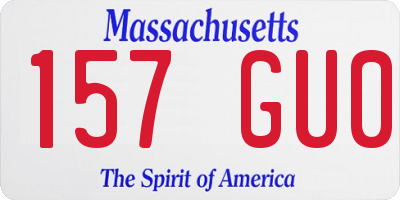 MA license plate 157GU0