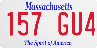 MA license plate 157GU4