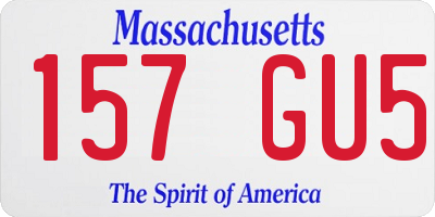 MA license plate 157GU5