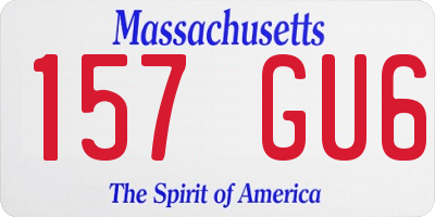 MA license plate 157GU6