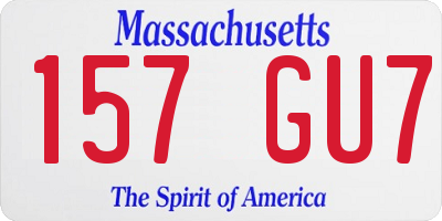 MA license plate 157GU7