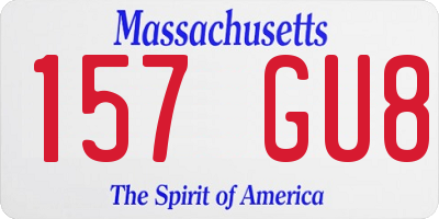 MA license plate 157GU8