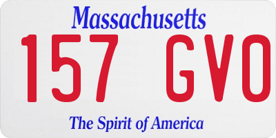 MA license plate 157GV0