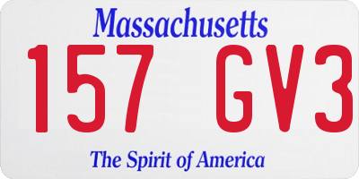 MA license plate 157GV3