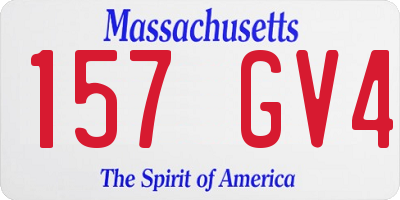 MA license plate 157GV4