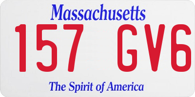 MA license plate 157GV6