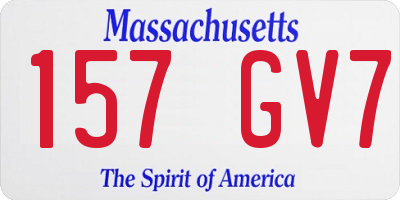 MA license plate 157GV7