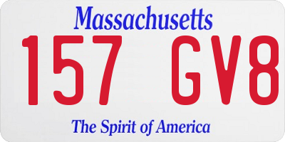 MA license plate 157GV8