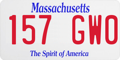 MA license plate 157GW0