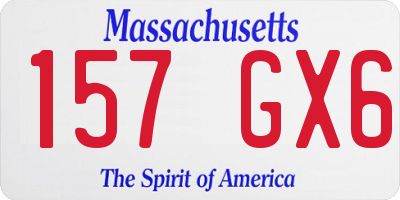 MA license plate 157GX6