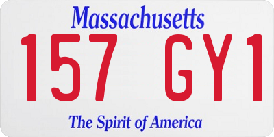 MA license plate 157GY1