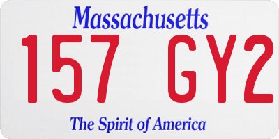 MA license plate 157GY2