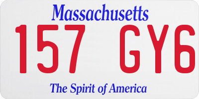 MA license plate 157GY6