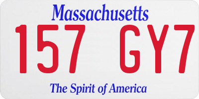 MA license plate 157GY7