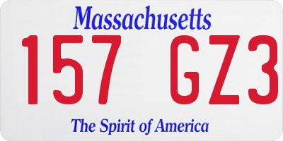 MA license plate 157GZ3