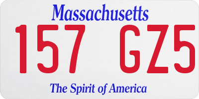 MA license plate 157GZ5
