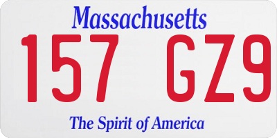 MA license plate 157GZ9