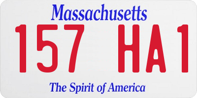 MA license plate 157HA1