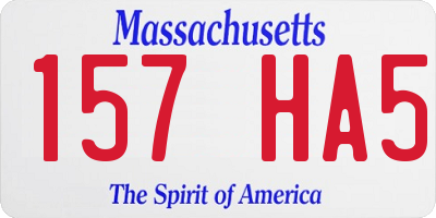 MA license plate 157HA5