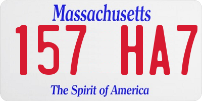 MA license plate 157HA7