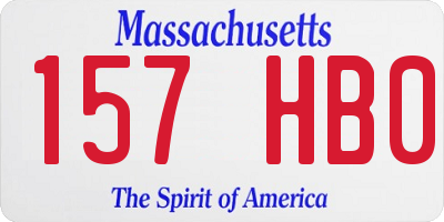 MA license plate 157HB0
