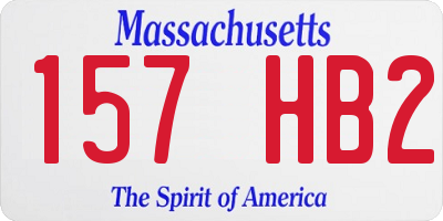 MA license plate 157HB2