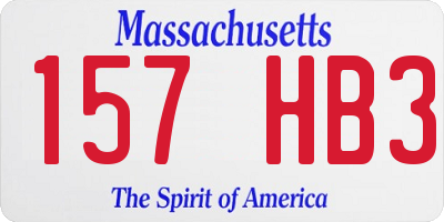MA license plate 157HB3