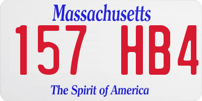 MA license plate 157HB4