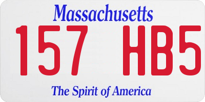 MA license plate 157HB5