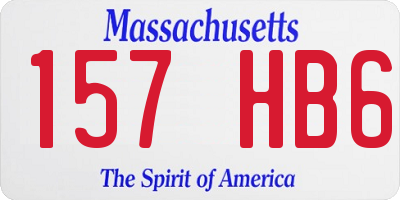 MA license plate 157HB6
