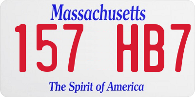 MA license plate 157HB7
