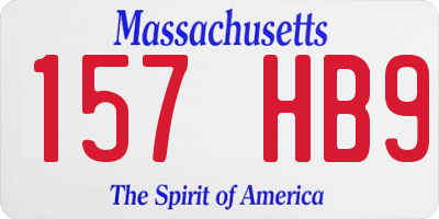 MA license plate 157HB9
