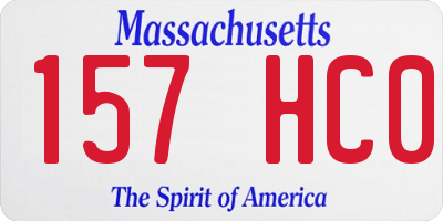 MA license plate 157HC0