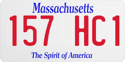 MA license plate 157HC1