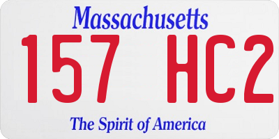 MA license plate 157HC2